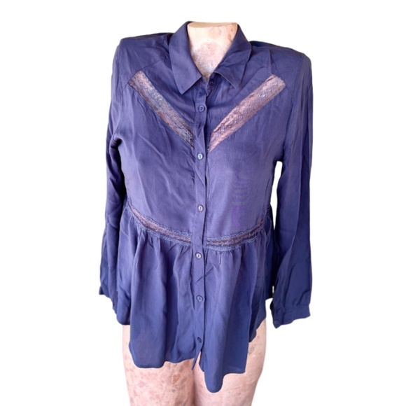 Lush Tops - Long Sleeve Button Tunic Down